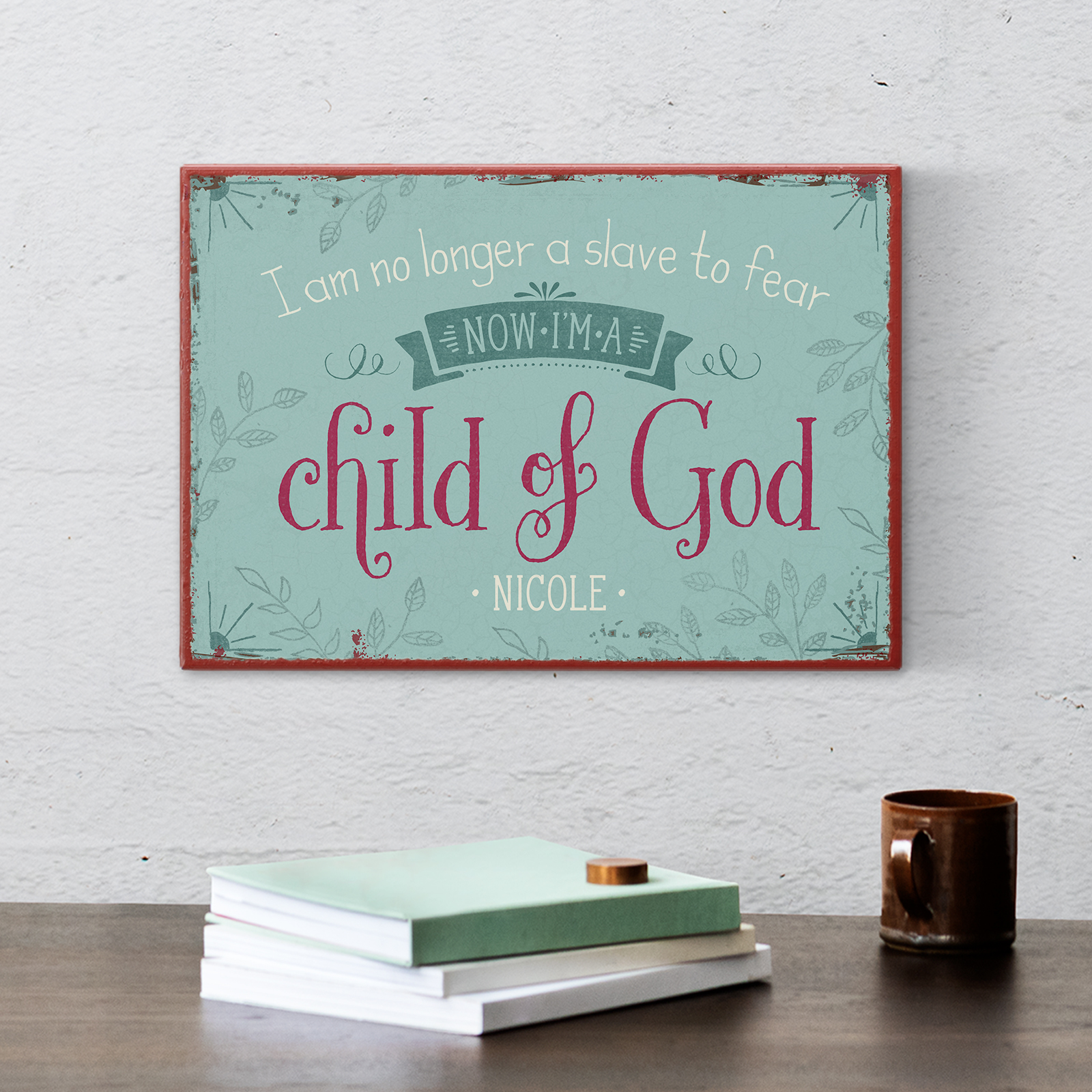 Persönliches Metallschild klein - No longer a slave