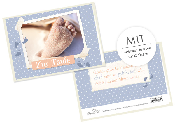 Faltkarte - Zur Taufe - Sand Faltkarte - Zur Taufe - Sand