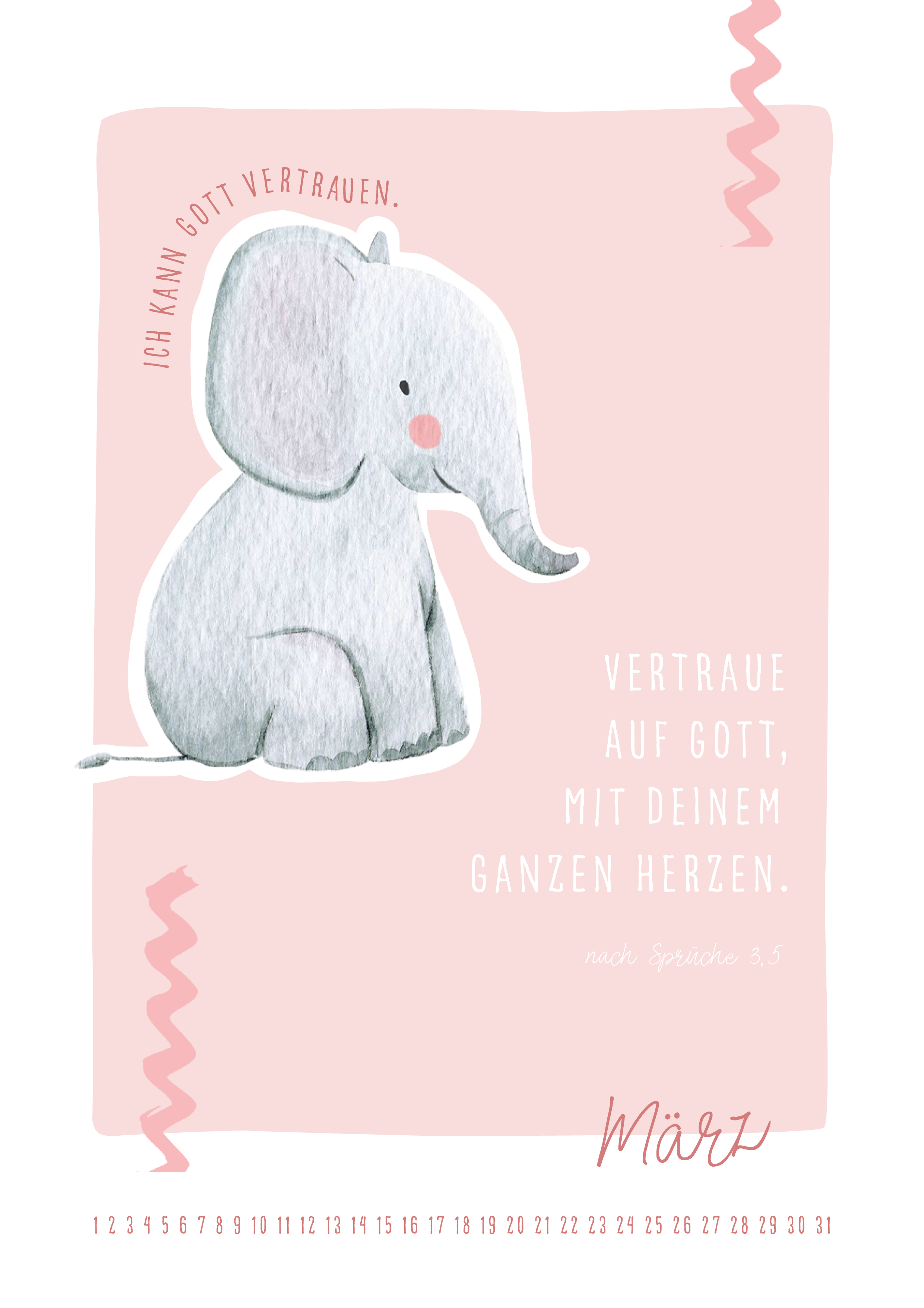 Immerwährender Kinderkalender - Das bin ich - Affirmationen