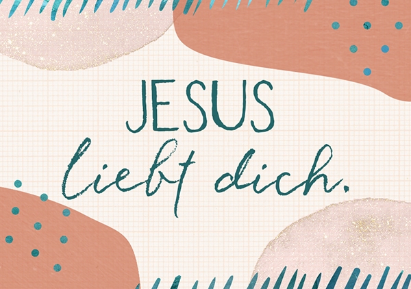 Mini - Jesus liebt dich (rosarot) Mini - Jesus liebt dich (rosarot)