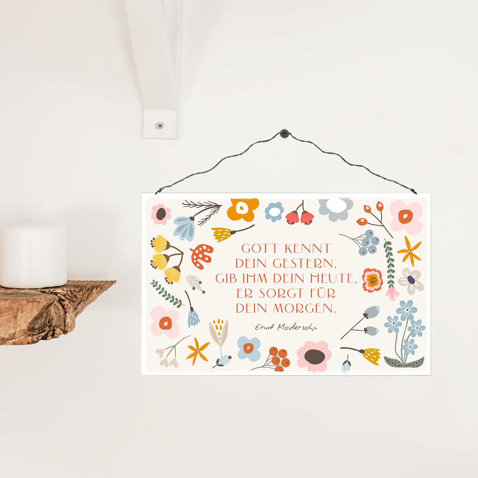 Holzschild groß - Gott kennt dein Gestern