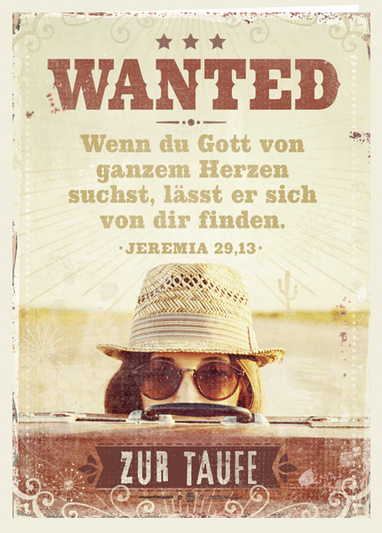 Faltkarte - Zur Taufe - Wanted Faltkarte - Zur Taufe - Wanted