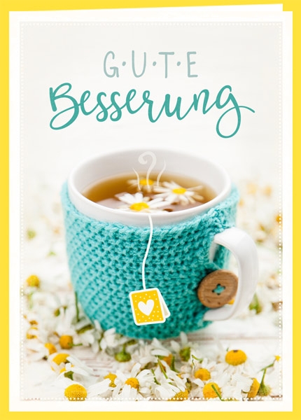 Faltkarte - Gute Besserung (Tee) Faltkarte - Gute Besserung (Tee)