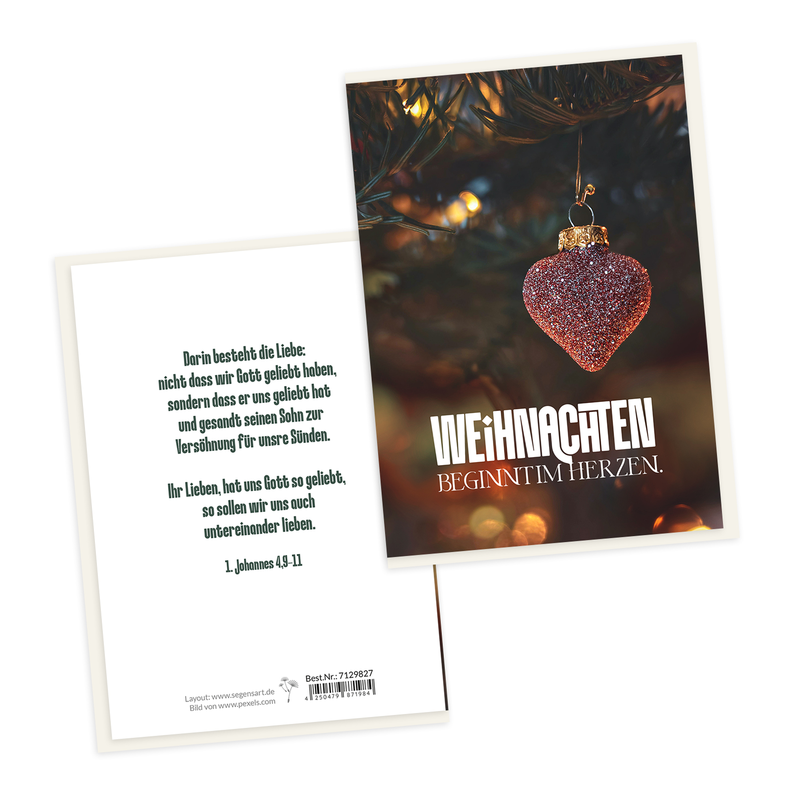 Weihnachtskarte - Weihnachten beginnt im Herzen