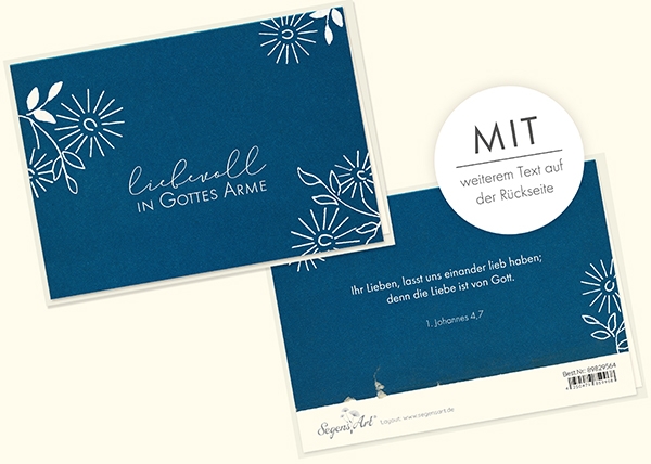 Faltkarte Naturpapier - Liebevoll in Gottes Arme Faltkarte Naturpapier - Liebevoll in Gottes Arme