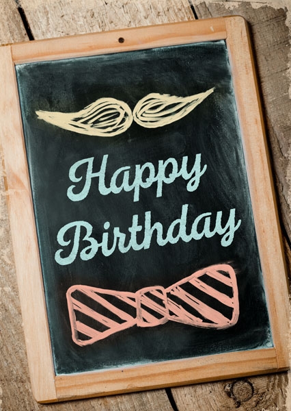 Postkarte - Happy Birthday (Tafel)