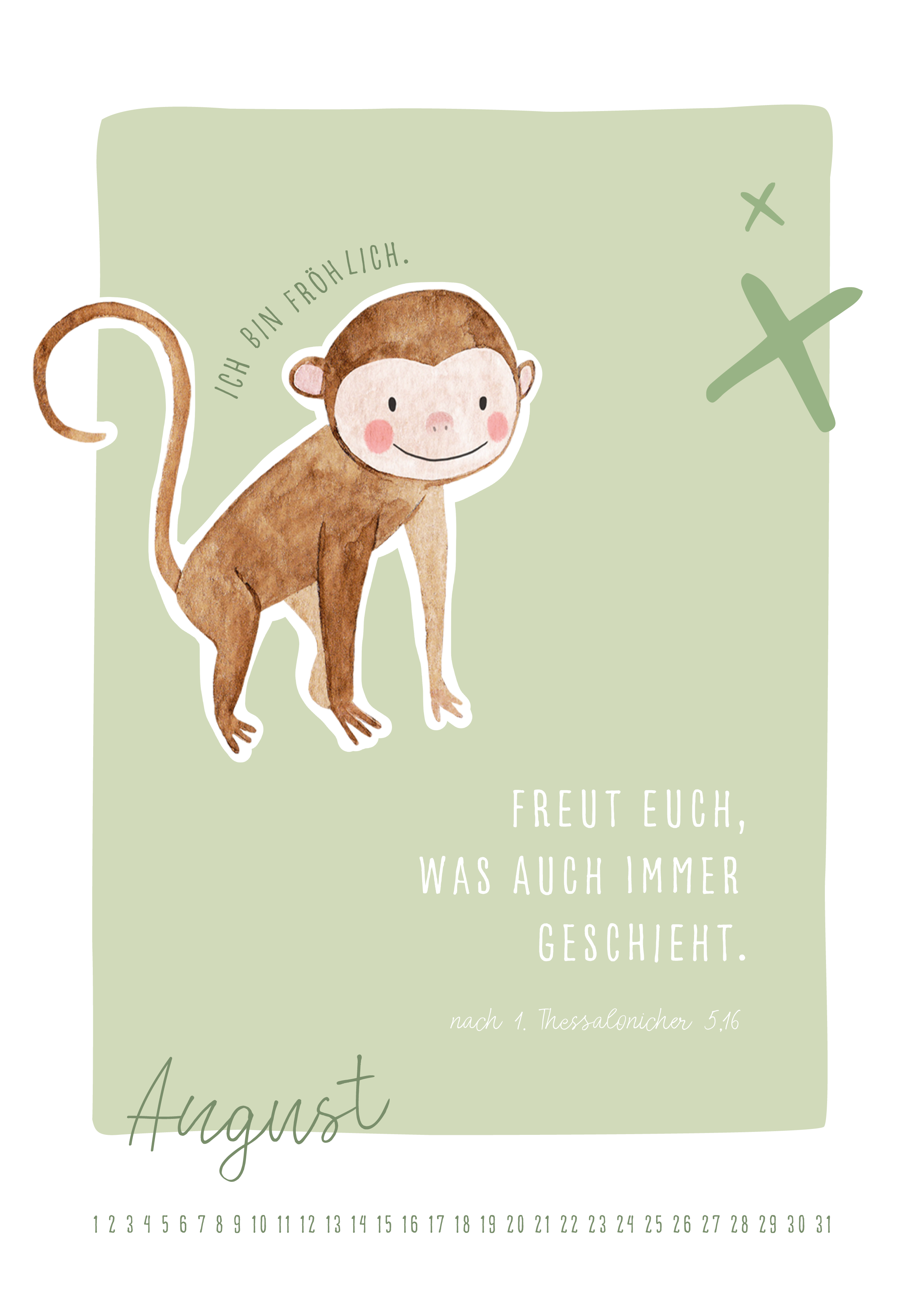 Immerwährender Kinderkalender - Das bin ich - Affirmationen