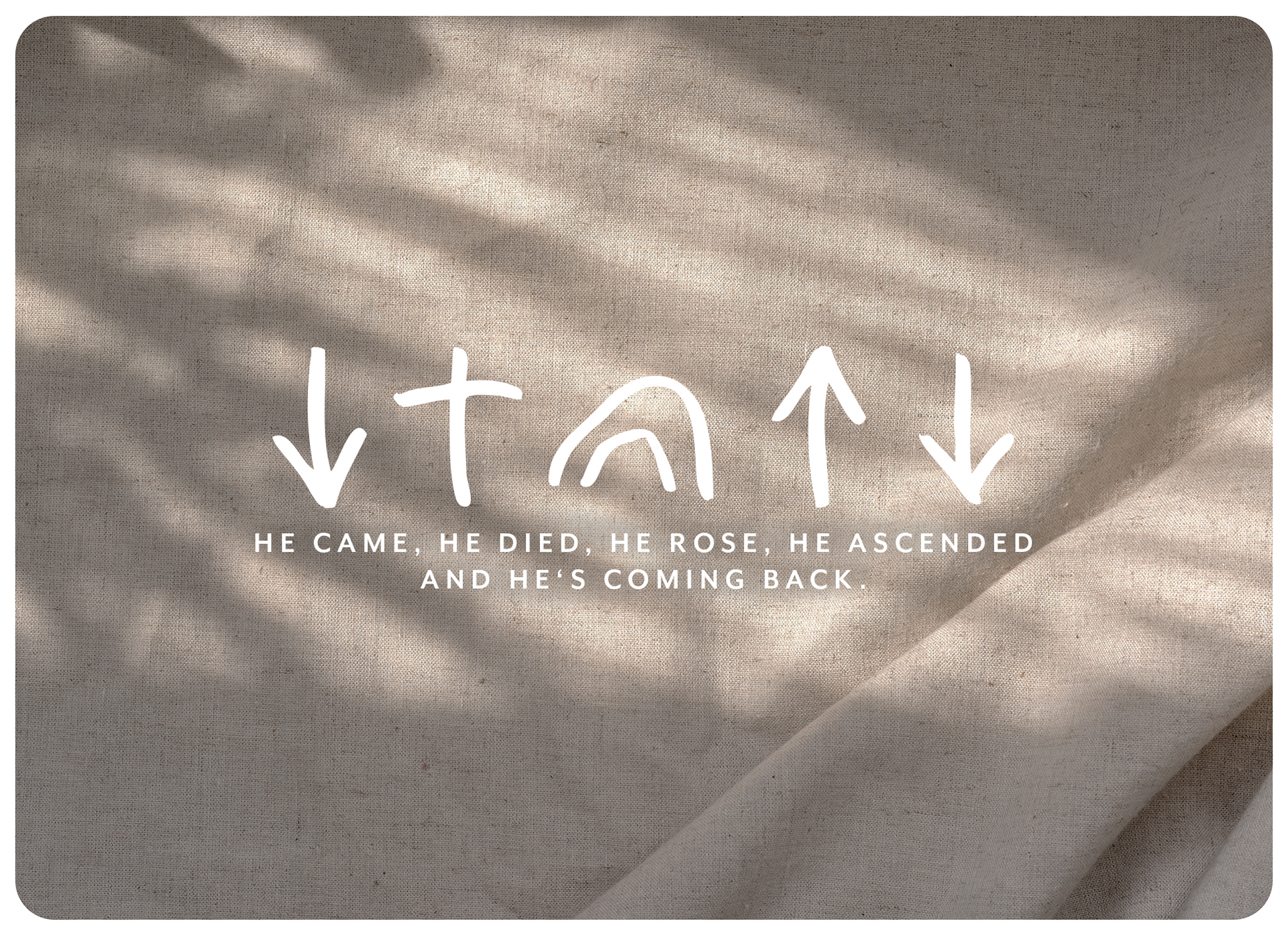 XL-Postkarte Big Blessing - Came, died, rose, ascended, coming back