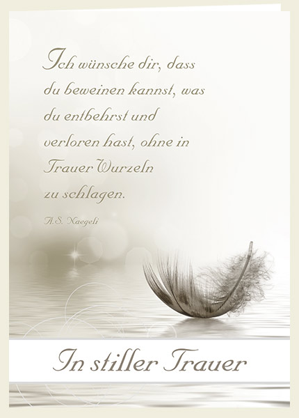 Faltkarte - In stiller Trauer (Feder) Faltkarte - In stiller Trauer (Feder)