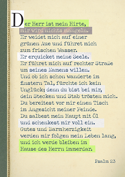 Postkarte paper.blessings - Psalm 23 Postkarte paper.blessings - Psalm 23