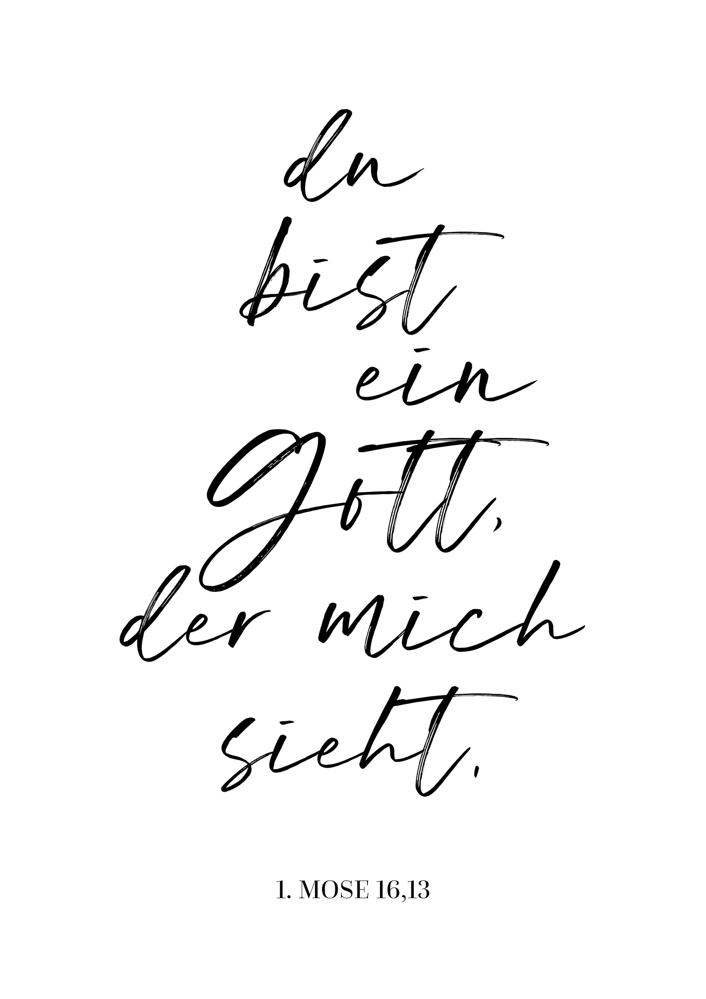 Poster – Ein Gott Poster - Ein Gott, der mich sieht (Schreibschrift)