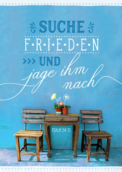 Postkarte - Suche Frieden (Stühle) Postkarte - Suche Frieden (Stühle)