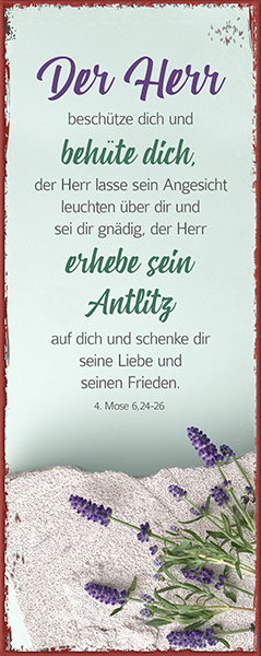 Metallschild lang - Der Herr beschütze dich (Lavendel) Metallschild lang - Der Herr beschütze dich (Lavendel)