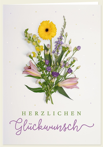 Faltkarte - Herzlichen Glückwunsch (Blumenstrauß) Faltkarte - Herzlichen Glückwunsch (Blumenstrauß)