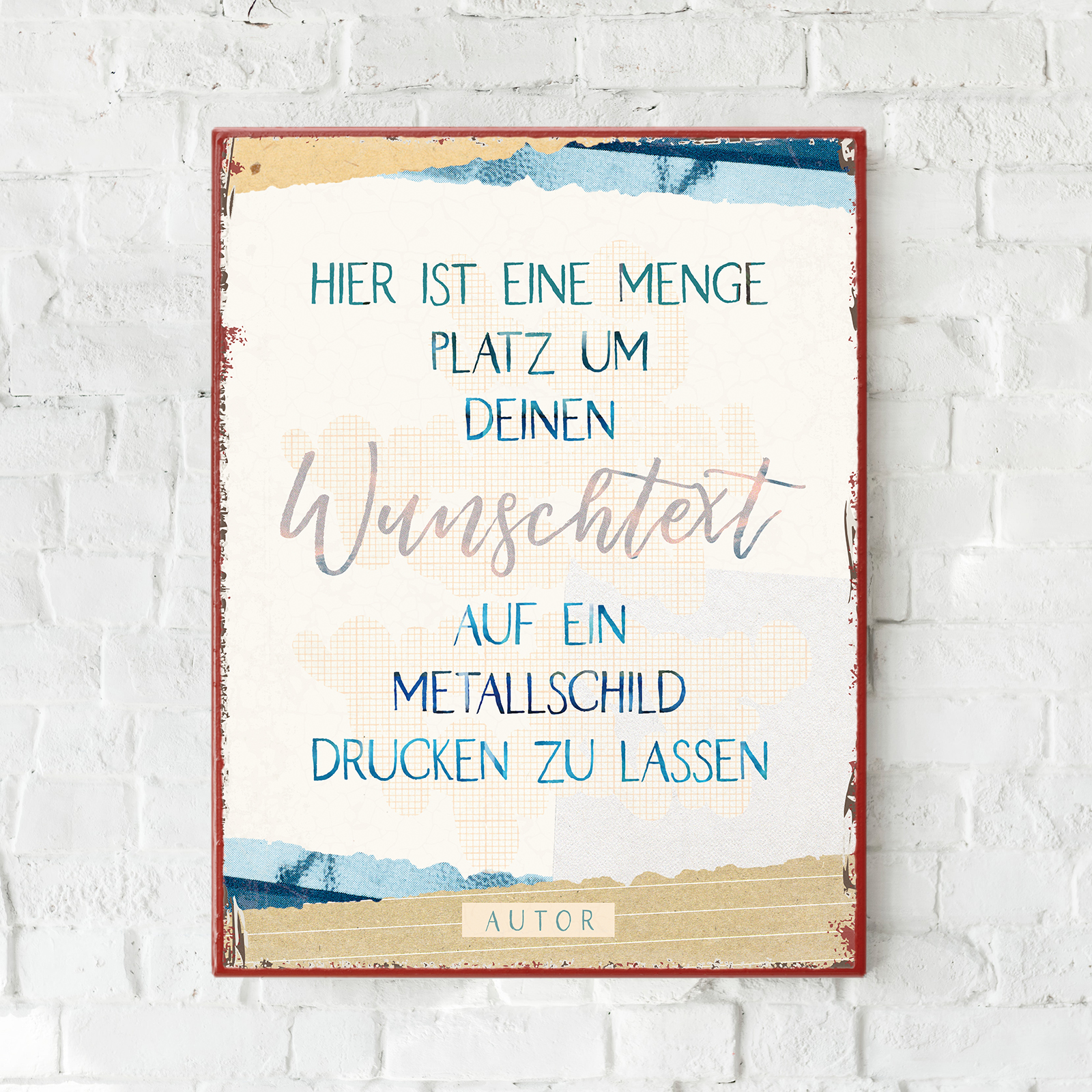 Individuelles Metallschild groß - Collage