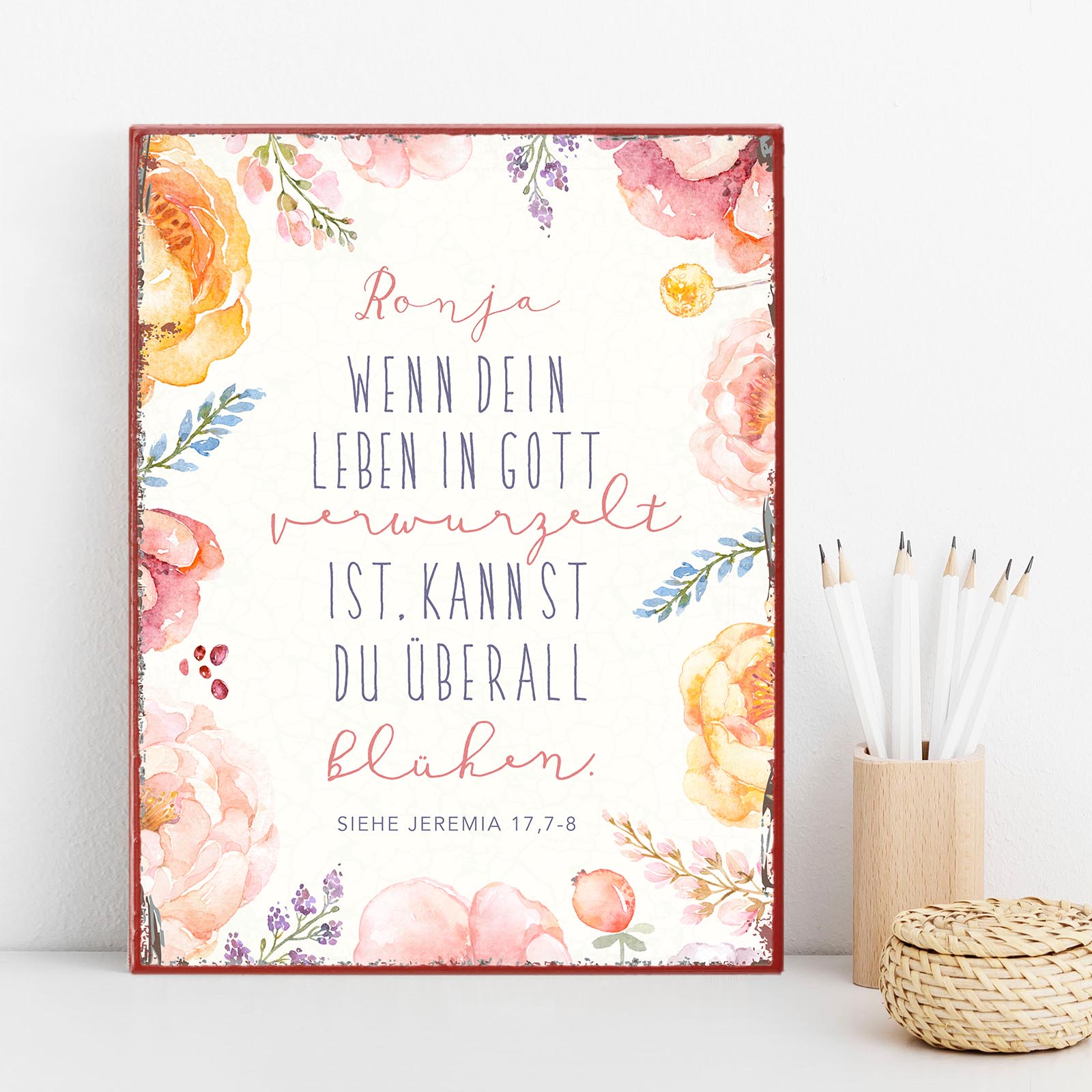 Persönliches Metallschild - In Gott verwurzelt