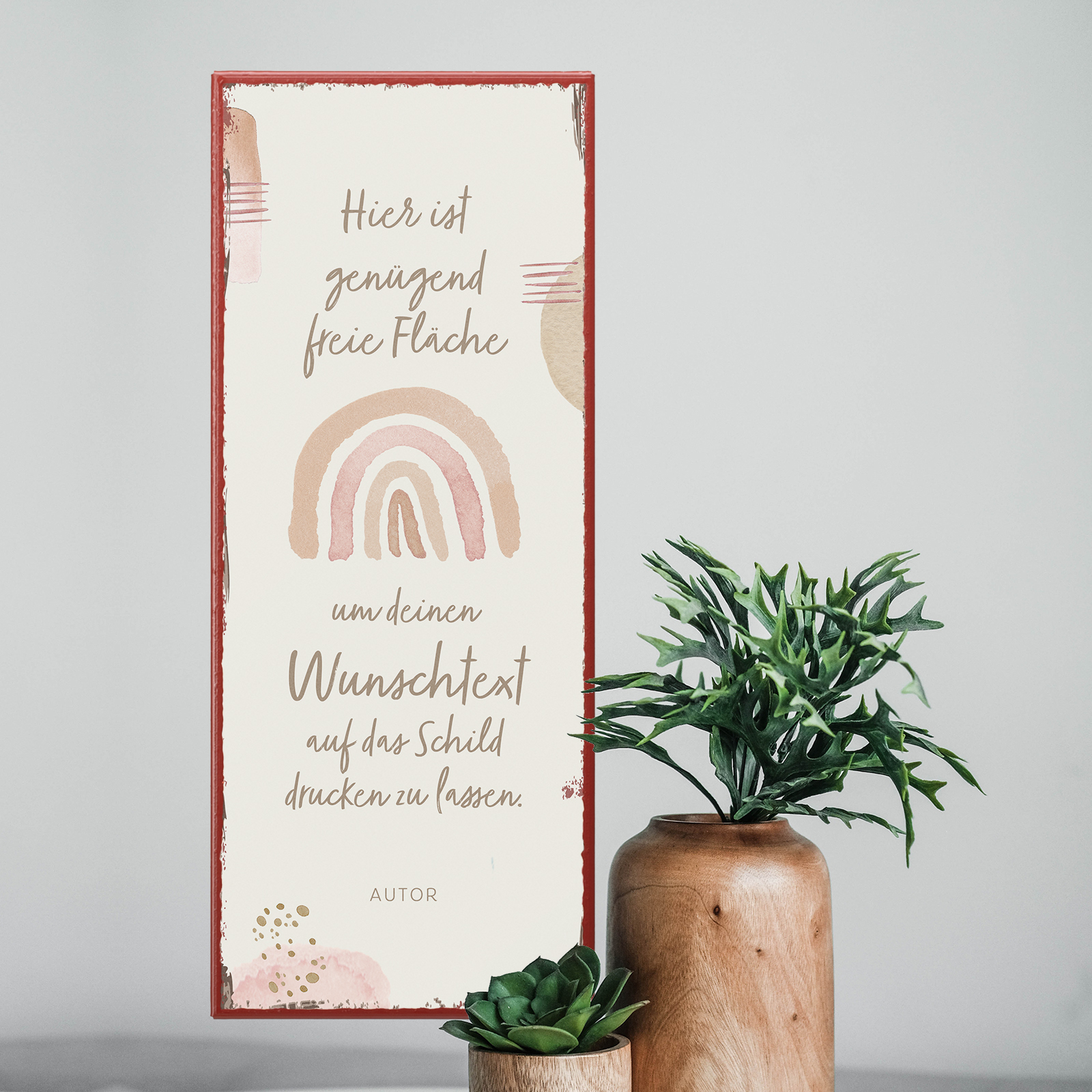 Individuelles Metallschild lang - Regenbogen