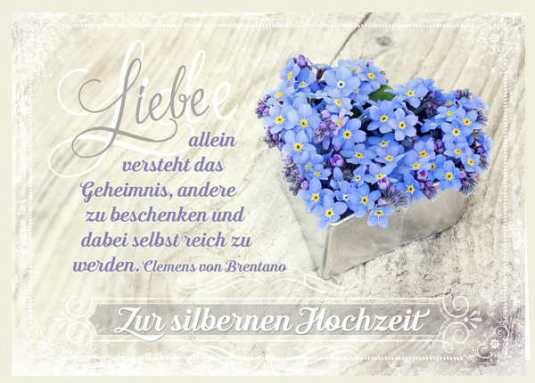 Faltkarte - Zur silbernen Hochzeit - Liebe allein Faltkarte - Zur silbernen Hochzeit - Liebe allein