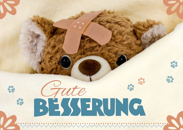 Postkarte - Gute Besserung (Teddybär) Postkarte - Gute Besserung (Teddybär)