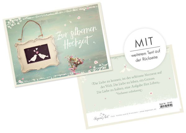 Faltkarte - Zur silbernen Hochzeit - Die Liebe Faltkarte - Zur silbernen Hochzeit - Die Liebe