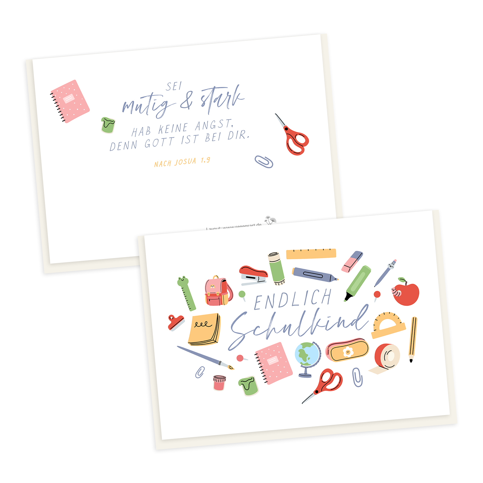 Faltkarte - Endlich Schulkind (mutig und stark)