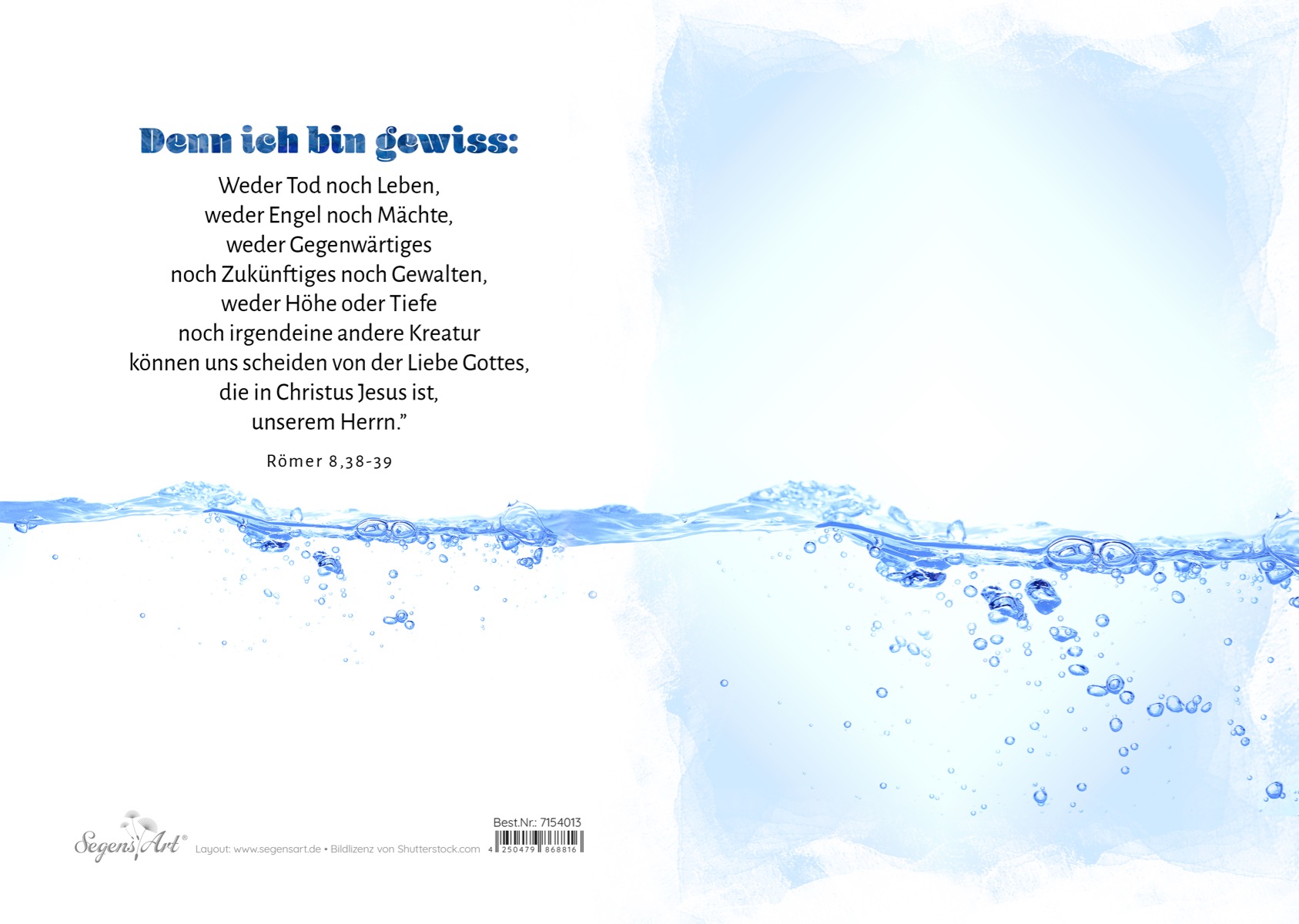 Urkunde – Liebe Gottes - Römer 8