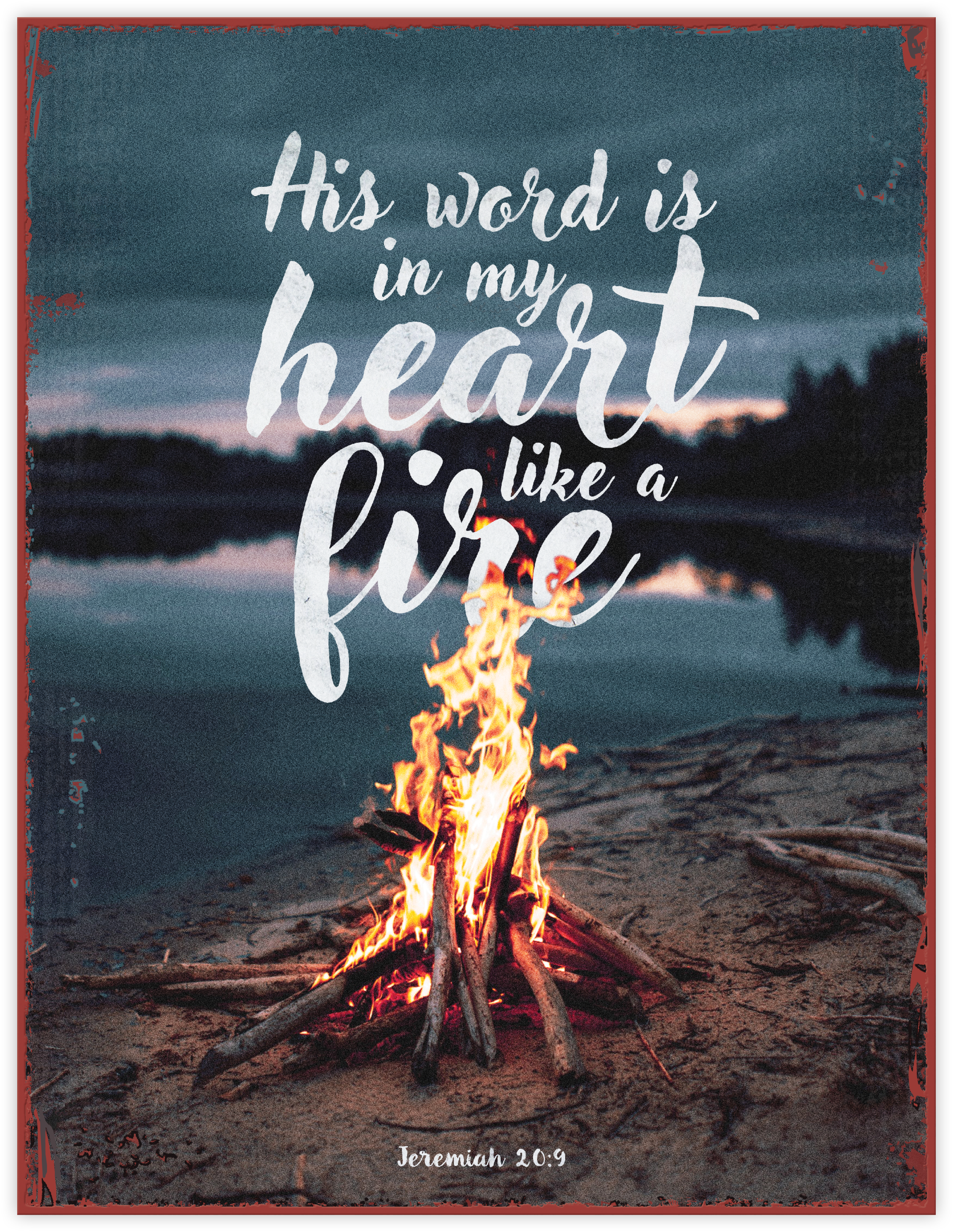 Metallschild groß – His word is in my heart