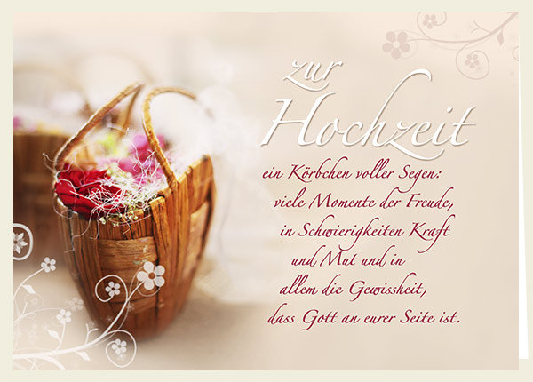 Faltkarte - Zur Hochzeit – Körbchen voller Segen Faltkarte - Zur Hochzeit – Körbchen voller Segen