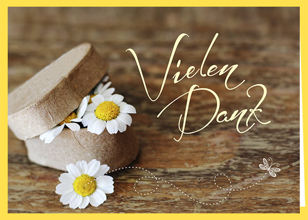 Faltkarte - Vielen Dank (Gänseblümchen)