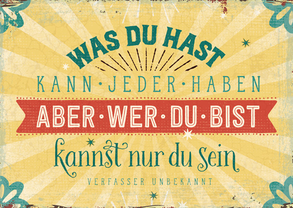 Postkarte - Wer du bist Postkarte - Wer du bist