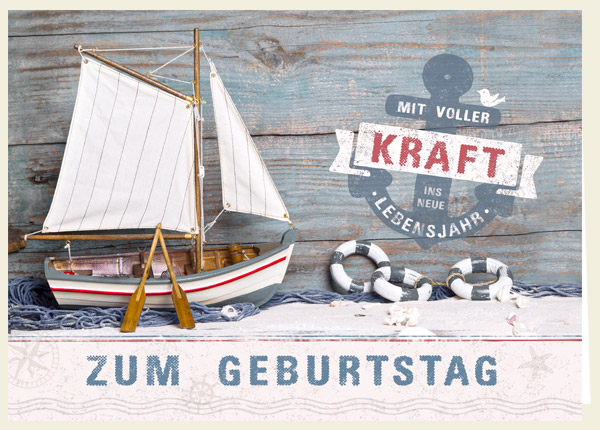 Faltkarte - Zum Geburtstag (Anker) Faltkarte - Zum Geburtstag (Anker)