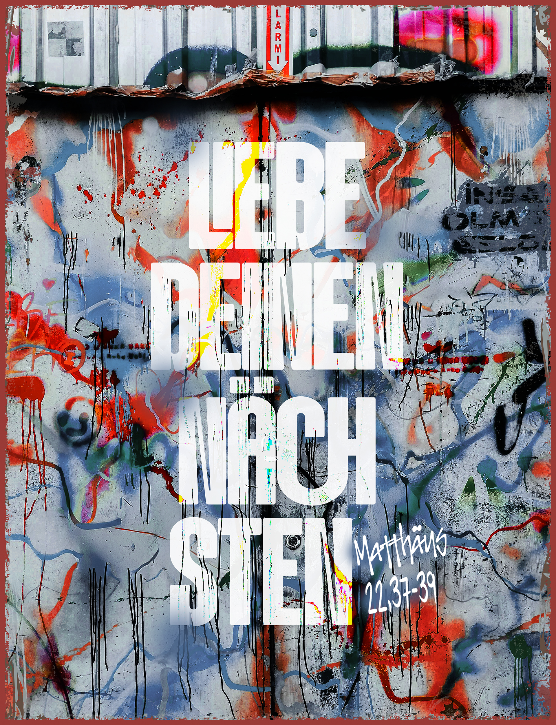 Metallschild groß - Liebe deinen Nächsten