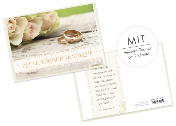 Faltkarte - Zur goldenen Hochzeit (Ringe) Faltkarte - Zur goldenen Hochzeit (Ringe)