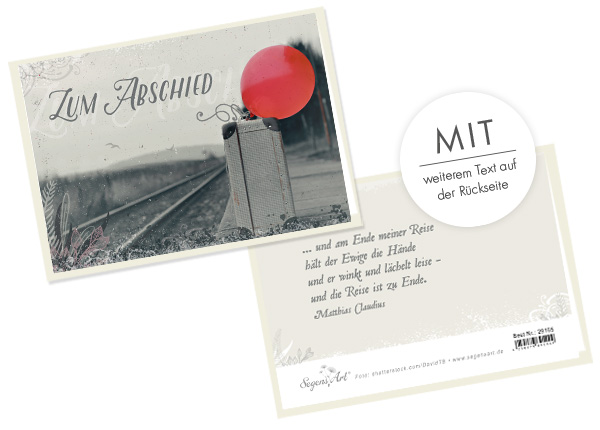 Faltkarte - Zum Abschied - Reise Faltkarte - Zum Abschied - Reise