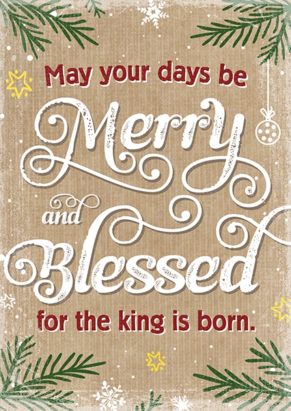 Postkarte - Merry and blessed Postkarte - Merry and blessed