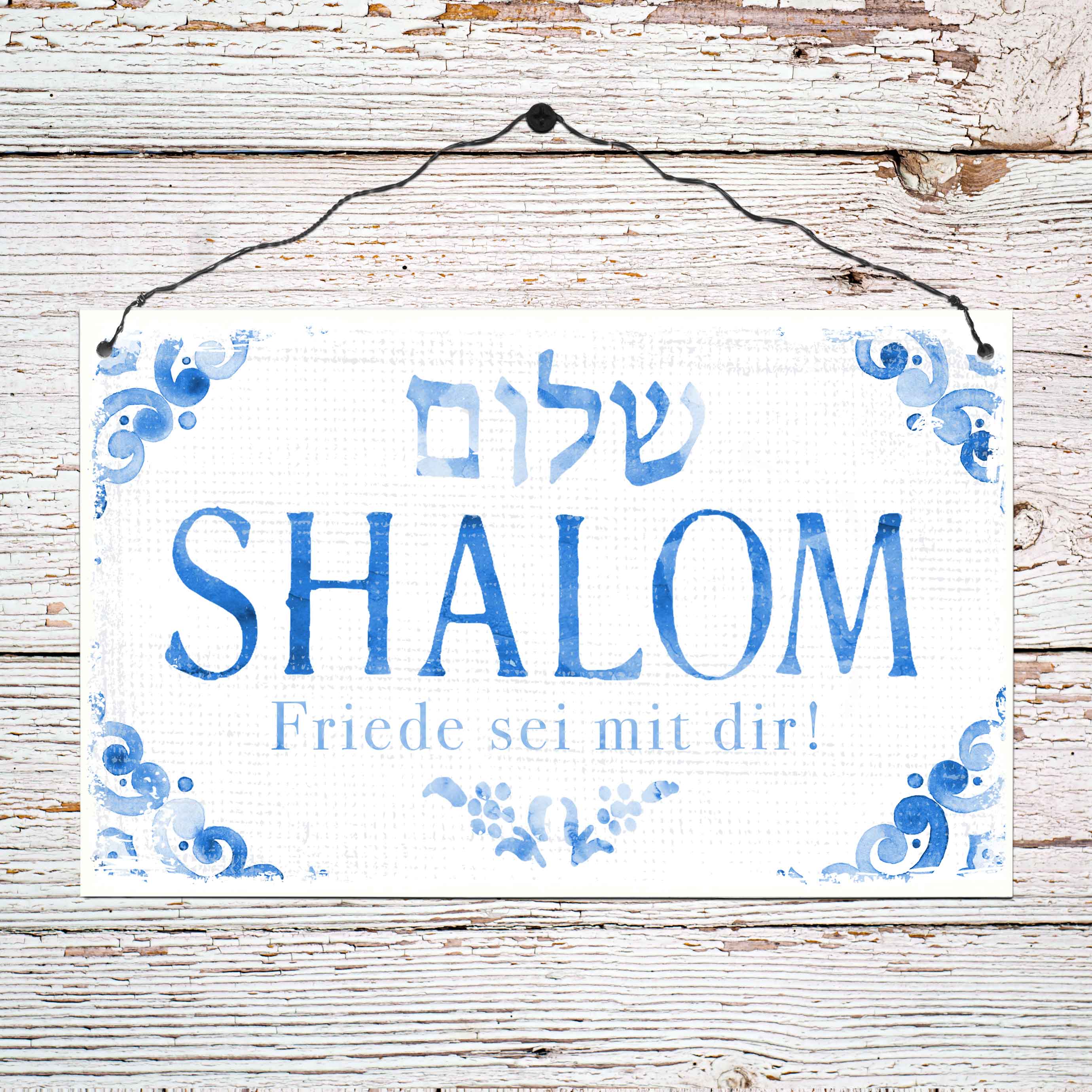 Holzschild groß - Shalom Holzschild groß - Shalom