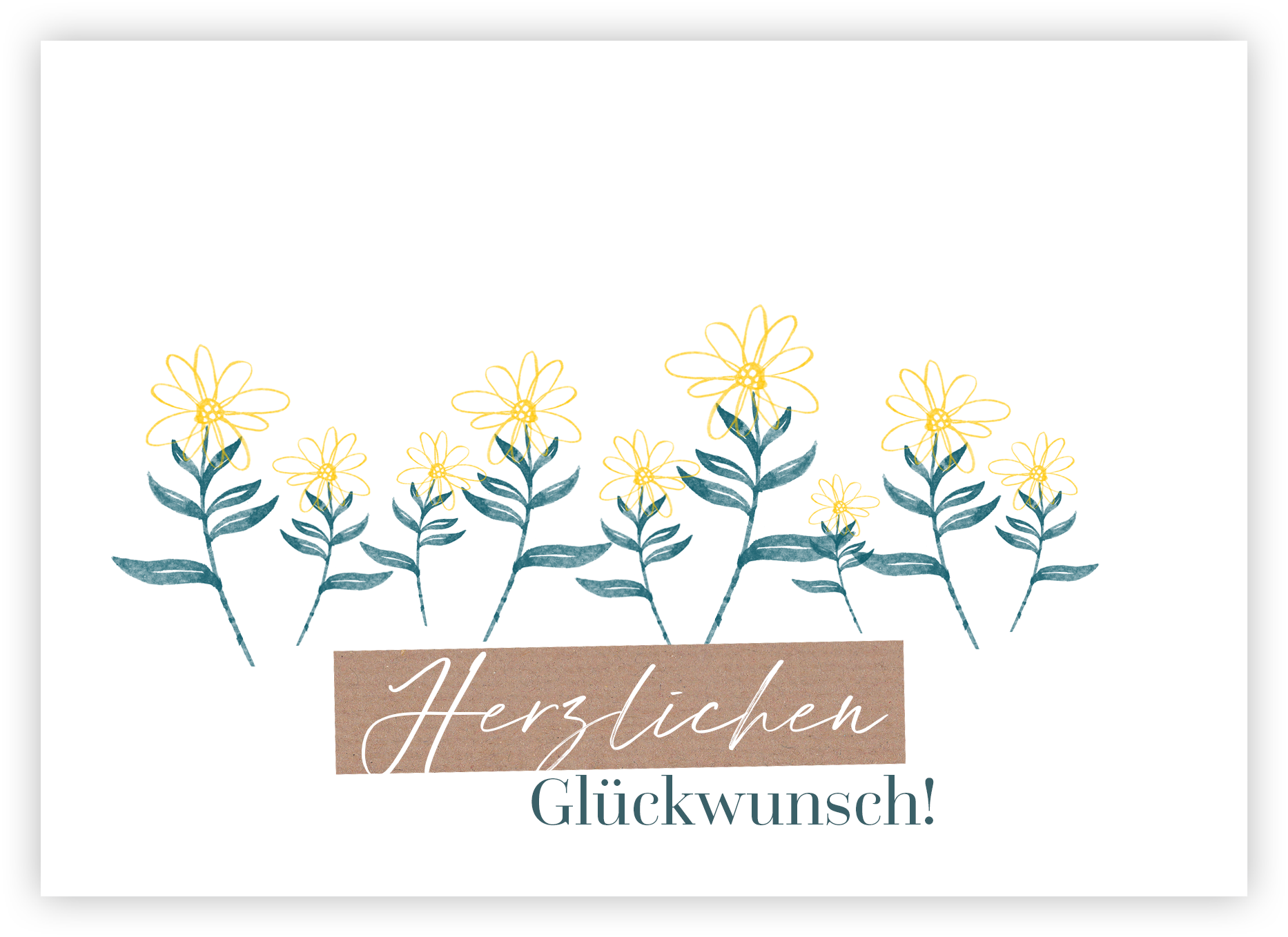 Faltkarte Collage – Herzlichen Glückwunsch (Blumen) Faltkarte Naturpapier - Herzlichen Glückwunsch (Blumen)