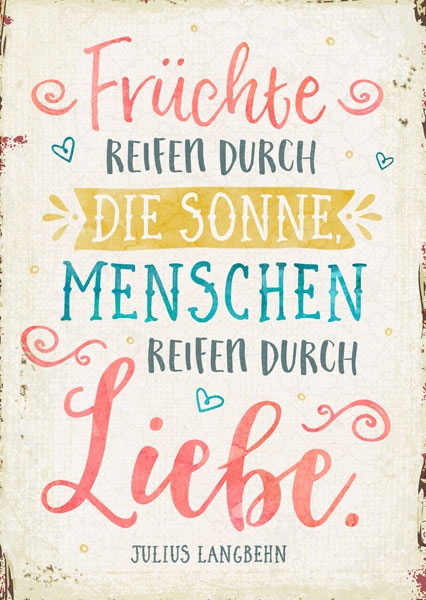 Postkarte - Menschen reifen durch Liebe