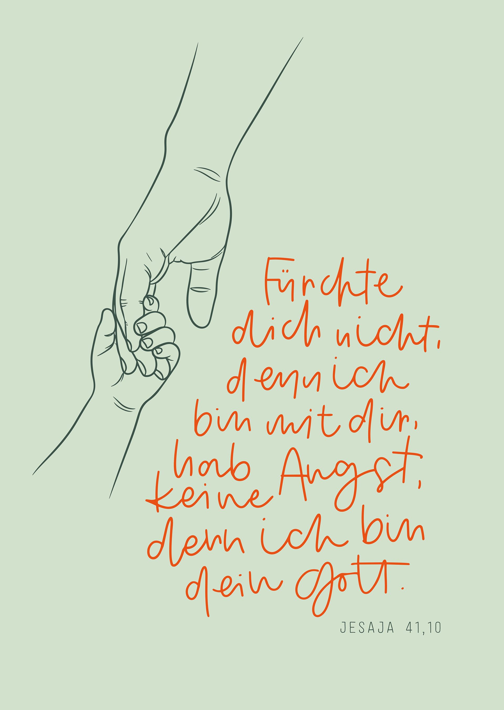 Poster - Jahreslosung 2027 - Fürchte dich nicht - Hand halten