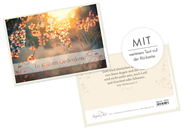 Faltkarte - In stillem Gedenken - Tränen abwischen Faltkarte - In stillem Gedenken - Tränen abwischen