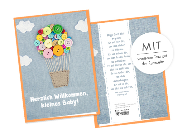 Faltkarte - Herzlich Willkommen kleines Baby Faltkarte - Herzlich Willkommen kleines Baby