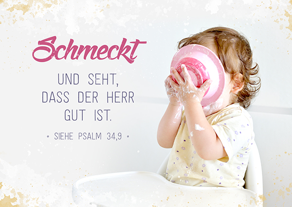 Postkarte - Schmeckt und seht (Kind)