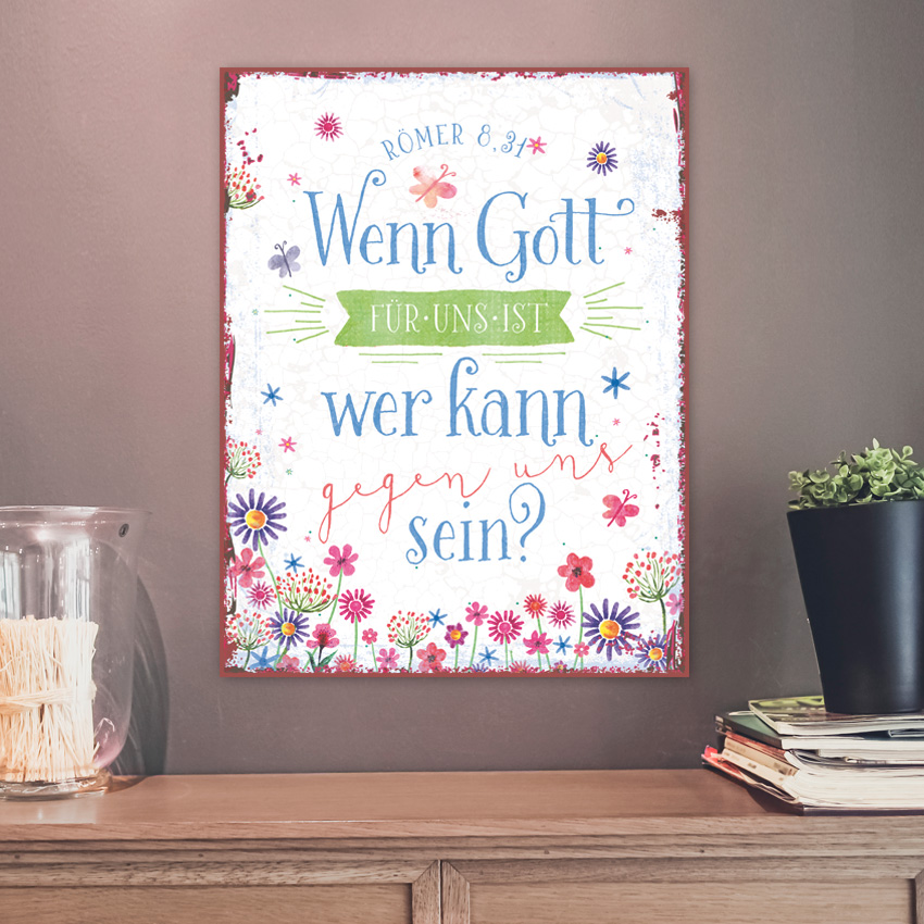 Metallschild groß - Gott ist für uns Metallschild groß - Gott ist für uns