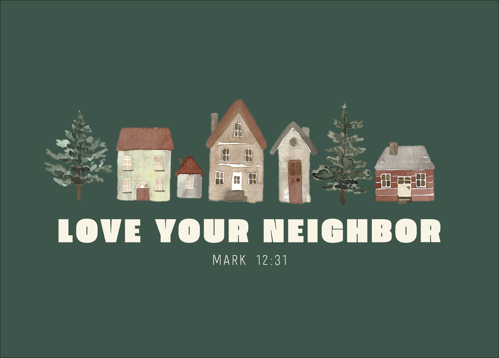 Postkarte - Love your neighbor