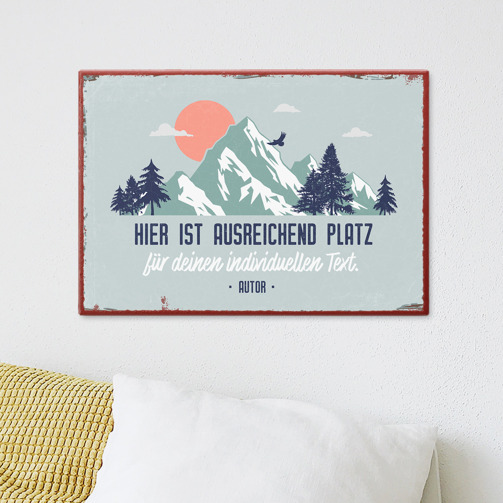 Individuelles Metallschild klein - Berge