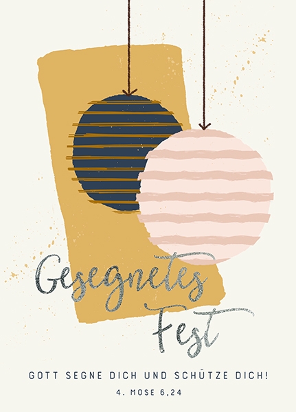 XL-Postkarte Big Blessing Silber - Gesegnetes Fest - Gott segne dich