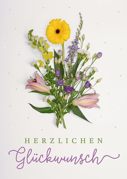 Postkarte - Herzlichen Glückwunsch (Blumenstrauß) Postkarte - Herzlichen Glückwunsch (Blumenstrauß)