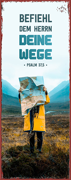 Metallschild lang - Befiehl dem Herrn (Landkarte) Metallschild lang - Befiehl dem Herrn (Landkarte)