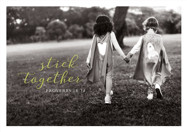 Postkarte Black & White - Stick together Postkarte Black & White - Stick together