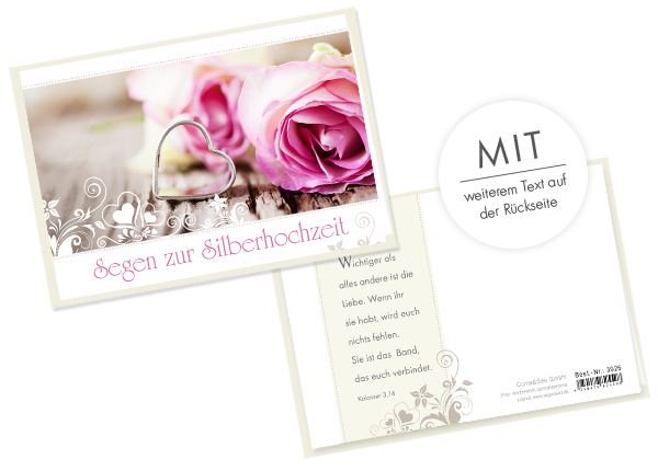 Faltkarte - Segen zur Silberhochzeit Faltkarte - Segen zur Silberhochzeit